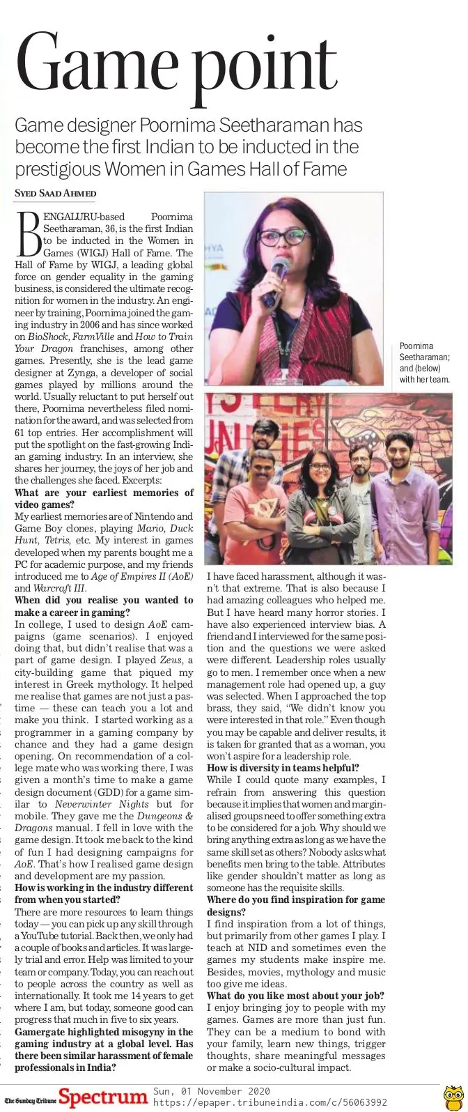 A screenshot of the article above. The header is "Game Point".